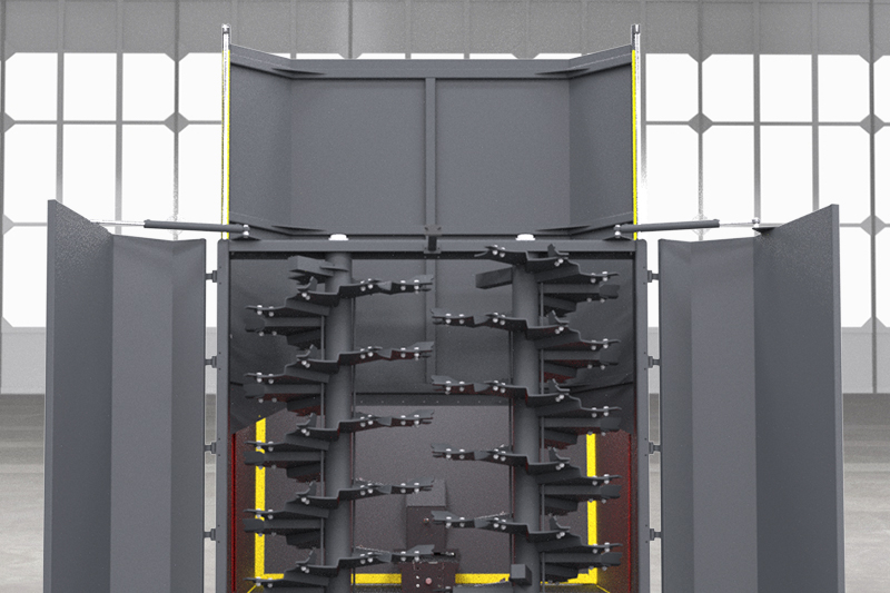 Przyczepa z systemem zsuwającym T935/6 LionPOWER - adapter dwuwirnikowy - zasuwa skrzyni